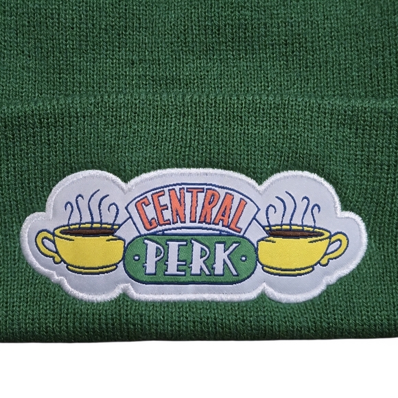 Friends Central Perk Embroidered Green Beanie-NWOT - Picture 2 of 2